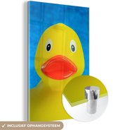 MuchoWow® Peinture sur Verre - Canard en Caoutchouc - Jaune - Blauw - 20x30 cm - Peintures sur Verre Acrylique - Photo sur Glas