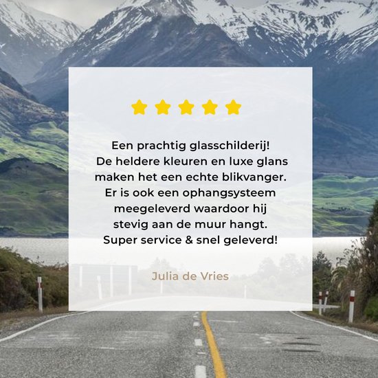 Highway at Lake Wanaka in New Zealand Plexiglass 180x120 cm - Tirage photo sur Glas (décoration murale en plexiglas) XXL / Groot format!