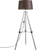 QAZQA Tripod 45 R - Landelijke Verstelbare Vloerlamp | Staande Lamp - 1 lichts - H 1515 mm - Wit -  Woonkamer | Slaapkamer | Keuken