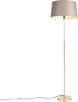 QAZQA parte fl - Landelijke Vloerlamp | Staande Lamp met kap - 1 lichts - H 1720 mm - Taupe - Woonkamer | Slaapkamer | Keuken
