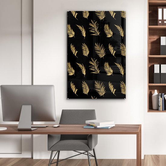 Peintures sur verre - Tropical - Or - Feuille - 60x90 cm - Peintures Plexiglas