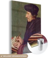 MuchoWow® Glasschilderij 30x40 cm - Schilderij acrylglas - Portret van Desiderius Erasmus - Schilderij van Hans Holbein de Jonge - Foto op glas - Schilderijen