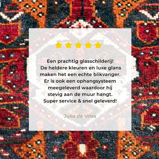 MuchoWow® Peinture sur Verre - Tapis Persan Handgemaakt - 40x30 cm - Peintures sur Verre Acrylique - Photo sur Glas