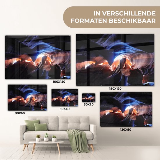 Peinture sur Verre - Lumière du Soleil dans le Canyon de l'Antelope - 180x120 cm - Peintures sur Verre Peintures - Photo sur Glas