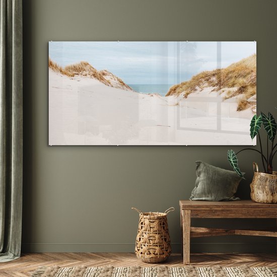 Peinture sur verre - Mer derrière les dunes - 160x80 cm - Peintures sur Verre Peintures - Photo sur Glas