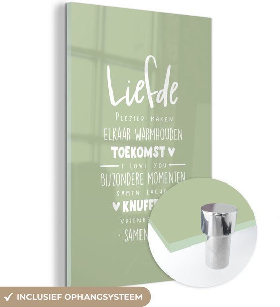 MuchoWow® Peinture sur verre 100x150 cm - Peinture sur verre acrylique - Citations - 'Amour' - Mariages - Dictons - Photo sur verre - Peintures