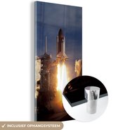 MuchoWow® Peinture sur verre 20x40 cm - Peinture sur verre acrylique - Lancement de la navette spatiale - Photo sur verre - Peintures