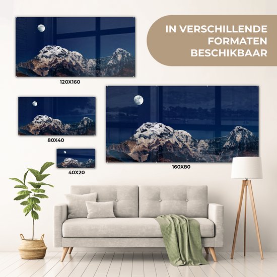 Peinture sur Verre - Lune - Berg - Paysage - 160x80 cm - Peintures sur Verre Peintures - Photo sur Glas