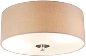 QAZQA drum - Moderne Plafondlamp met kap - 2 lichts - Ø 300 mm - Beige -  Woonkamer | Slaapkamer | Keuken