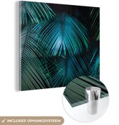 MuchoWow® Glasschilderij 20x20 cm - Schilderij acrylglas - Palmbomen - Jungle - Bladeren - Foto op glas - Schilderijen