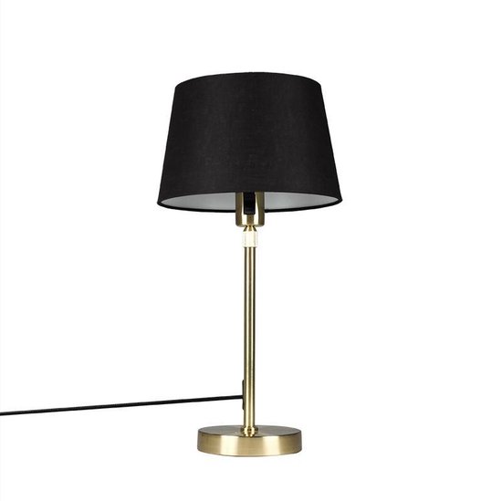 QAZQA Parte - Moderne Tafellamp - 1 lichts - H 610 mm - Zwart Goud - Woonkamer | Slaapkamer