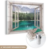 MuchoWow® Peinture sur verre 150x100 cm - Peinture sur verre acrylique - Transparent - Berg - Water - Photo sur verre - Peintures