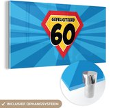MuchoWow® Peinture sur verre 160x80 cm - Peinture sur verre acrylique - Anniversaire - 60 ans - Décoration - Photo sur verre - Peintures