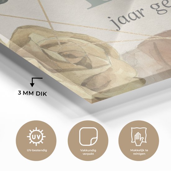 Peinture sur verre - Mariage - 12,5 ans - Design - 30x20 cm - Peintures Plexiglas