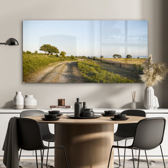 The road to the sea Glas 90x60 cm - Tirage photo sur Glas (décoration murale en plexiglas)