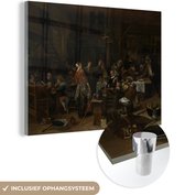 MuchoWow® Glasschilderij 40x30 cm - Schilderij acrylglas - Prinsjesdag - Jan Steen - Foto op glas - Schilderijen