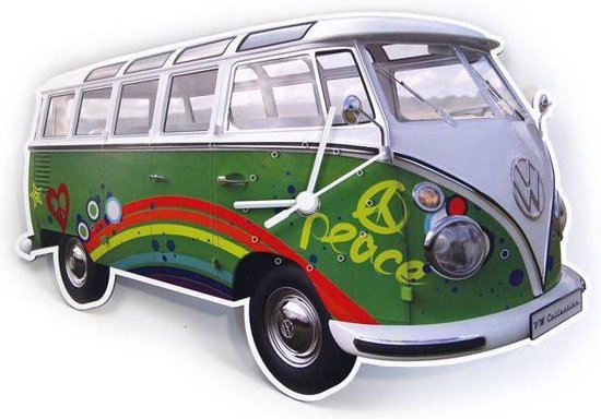 Brisa Wandklok Volkswagen T1 bus Bulli - Kleur - Groen