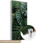 MuchoWow® Glasschilderij 40x80 cm - Schilderij acrylglas - Planten - Jungle - Bladeren - Tropisch - Foto op glas - Schilderijen
