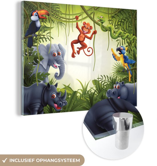 Plexiglas schilderijen - Illustratie - Wilde dieren - Jungle