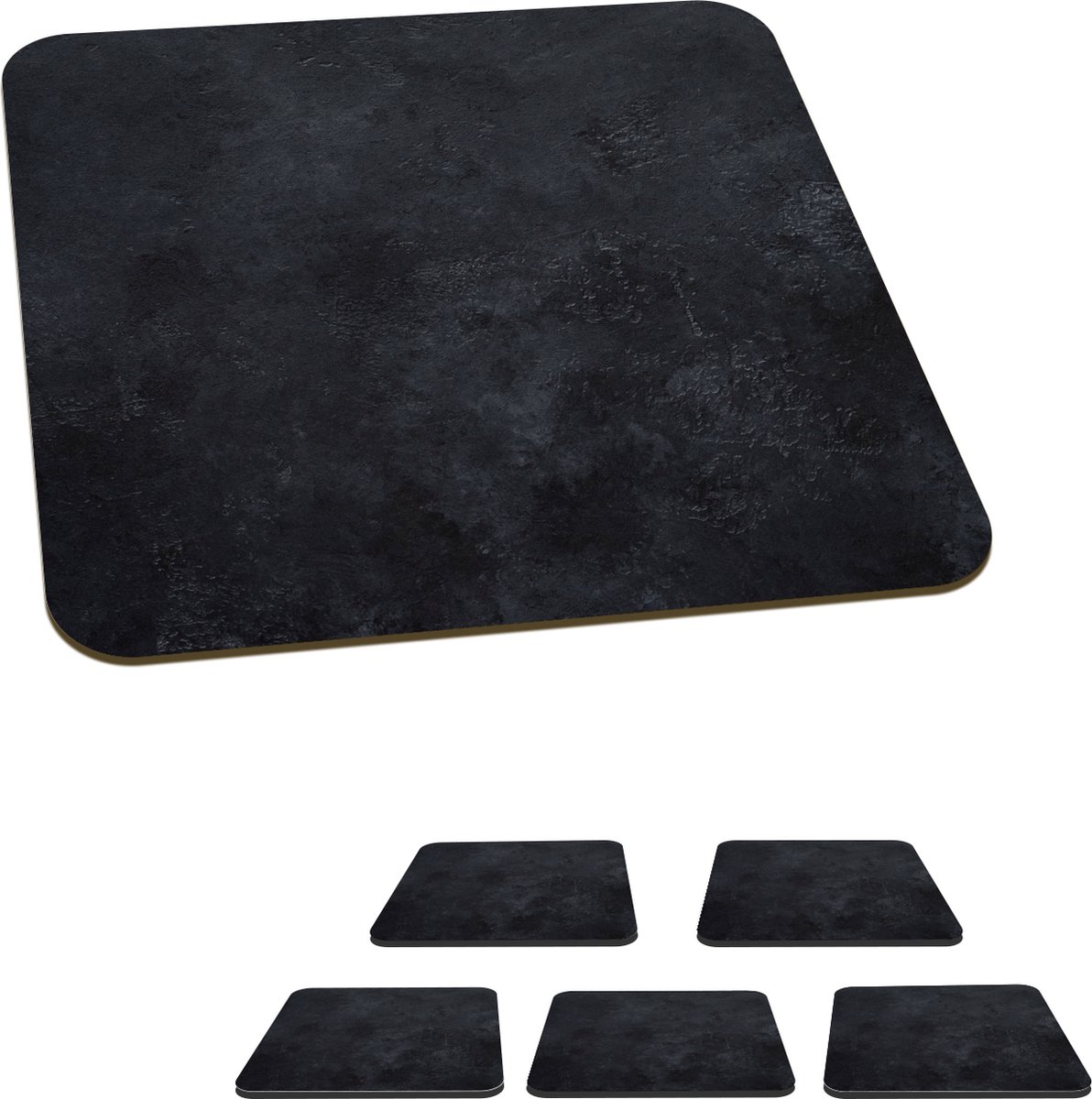 Onderzetters voor glazen - Beton - Design - Retro - 10x10 cm - Glasonderzetters - 6 stuks