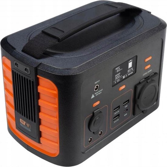 Xtorm 300W Portable Power Station - Portable Generator - UK - 78000 Mah - 6.5 mm DC port - USB-C PD 60 W - 12V Car Charger 120 W - 5.5mm DC,AC Socket - USB-A 16 W - USB-A Quick Charge 3.0,USB-C PD - Zwart/Oranje
