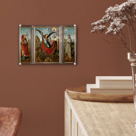 Peinture sur Verre - Retable de St Michel - Peinture de Gérard David - 30x20 cm - Peintures sur Verre Peintures - Photo sur Glas