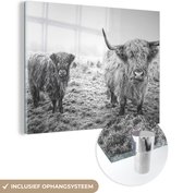 MuchoWow® Peinture sur verre 80x60 cm - Peinture sur verre acrylique - Highlands écossais - Lumière - Ciel - Nature - Photo sur verre - Peintures
