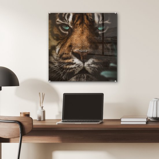 MuchoWow® Peinture sur verre - Animaux - Tigre - Sauvage - 50x50 cm - Peintures sur verre acrylique - Photo sur Glas