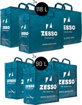 Zesso Big Shopper Mix Zesso Bag 3x L, 3x XL - Voordeelpakket Set van 6