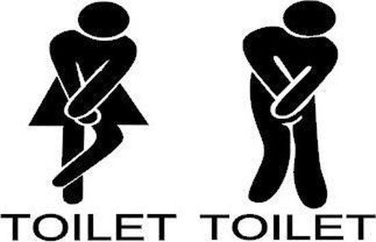 Sticker set voor & dames toilet man vrouw nood zwart | Rosami | bol.com