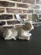 Rendier liggend wit / zilver 21 x 14 | 607042 | Goldbach