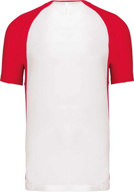 Tweekleurig sportshirt unisex 'Proact' korte mouwen White/Red - XS