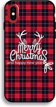 iPhone X flexibel hoesje  Merry Christmas  motief geruit