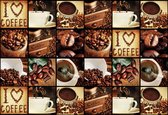 Fotobehang Coffee Cup Beans Brown | XXL - 312cm x 219cm | 130g/m2 Vlies