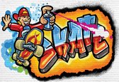 Fotobehang Graffiti Skate | XXL - 312cm x 219cm | 130g/m2 Vlies