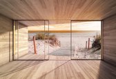 Fotobehang Window Path Beach Sand Nature | XL - 208cm x 146cm | 130g/m2 Vlies