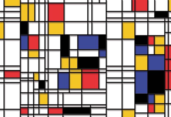 Fotobehang Mondrian Modern Art | XL - 208cm x 146cm | 130g/m2 Vlies