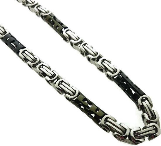 Aramat jewels ® - Stalen koningsketting 55cm 9mm RVS kettingen heren  sieraden | bol.com