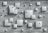 Fotobehang Abstract Modern Grey Silver | DEUR - 211cm x 90cm | 130g/m2 Vlies
