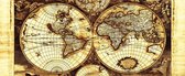 Fotobehang World Map Vintage | PANORAMIC - 250cm x 104cm | 130g/m2 Vlies