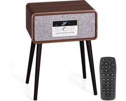 Auna Mary Ann Platenspeler - 33 ⅓, 45 En 78 Toeren - Max. 24 W - Cd Speler - Bluetooth - Usb Recorder - Dab+ & Fm Radio - Stereoluidspreker: 9 W Rms - Afstandsbediening - Met Afneembare Poten - Donker hout