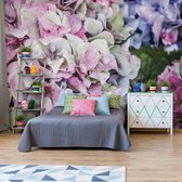 Fotobehang Hydrangea Flowers | VEL - 152.5cm x 104cm | 130gr/m2 Vlies