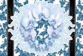 Fotobehang Flowers Floral Pattern | XXL - 206cm x 275cm | 130g/m2 Vlies
