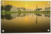 Tuinposter – Zonnestralen over Overstroomd Gebied in Indonesië - 60x40 cm Foto op Tuinposter (wanddecoratie voor buiten en binnen)