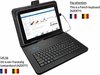 foto van België: Universele 9.7 inch tot 10 inch AZERTY Klavier Keyboard Case, hoes met Belgisch USB toetsenbord (cover)