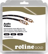 GOLD Câble de raccordement RCA simplex M / M, blanc, 5 m, Retail Blister