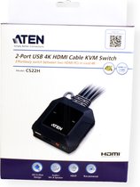 Commutateur KVM à câble HDMI USB 4K à 2 ports avec bouton de sélection de port externe
