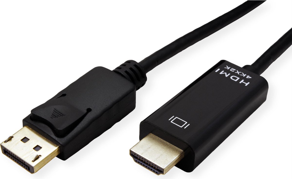 ROLINE DisplayPort Kabel DP - UHDTV, Dun, M/M, zwart, 1 m