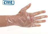 Handschoenen PE geruwd 20 mµ - 30 cm - 100 stuks - CMT