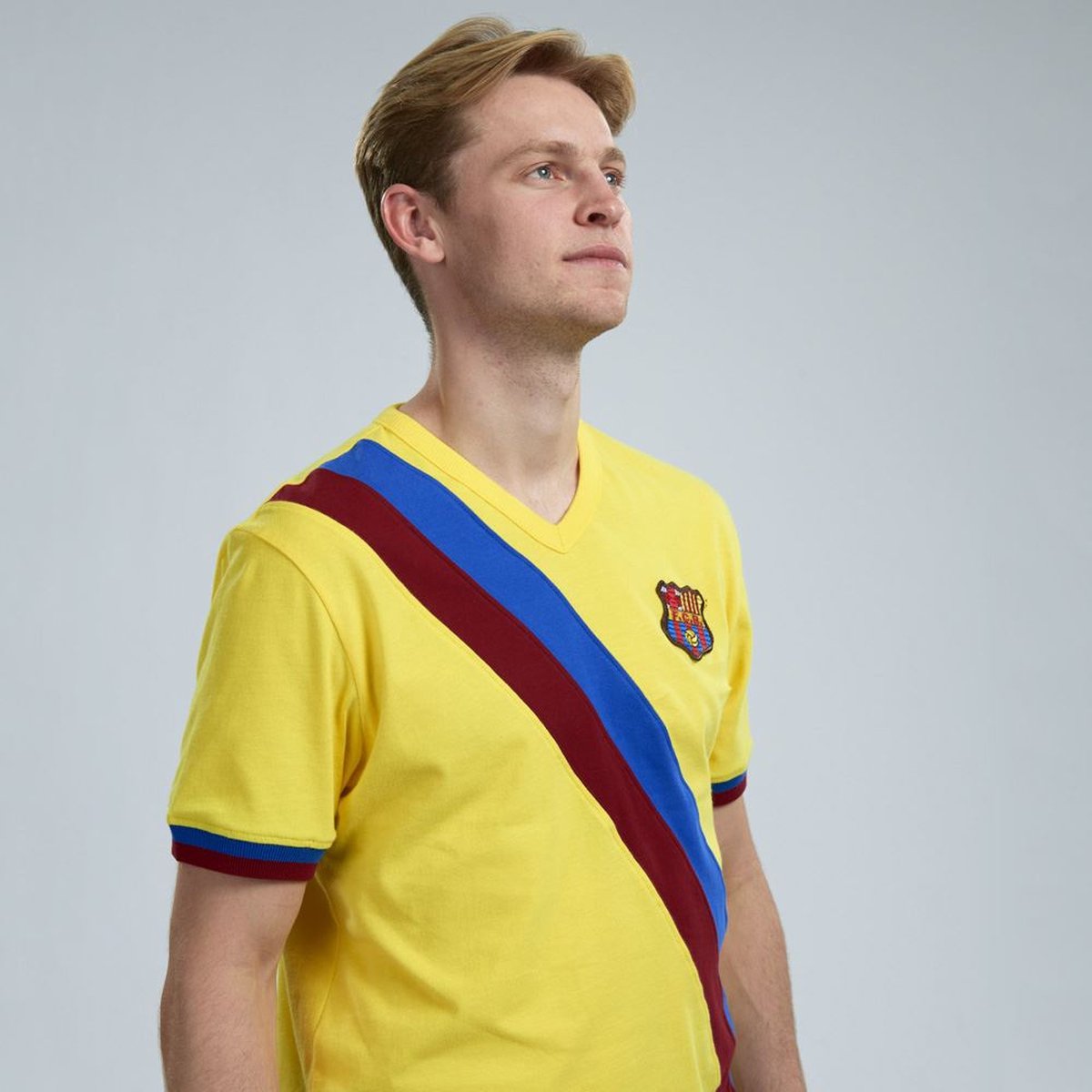 Barça FC Barcelona 1978-79 Retro Short Sleeve T-Shirt Away Yellow